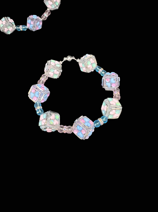 "Pastel power, crystal fire — this set doesn’t whisper, it shouts: I’m here, I’m bold, and I own the room. 💥