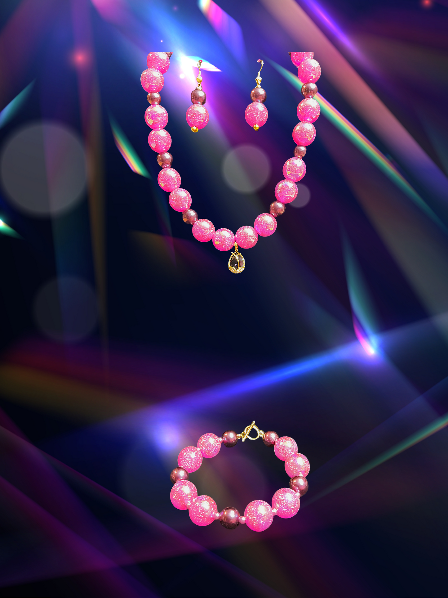 Oh, this set is pure hot-pink power โ a glow-up in bead form. ๐