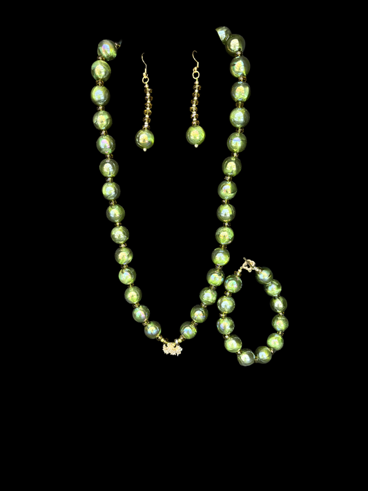 "Go big, go bold, go green — these beads don’t blend in, they take over. 💚 #BigBeadEnergy"