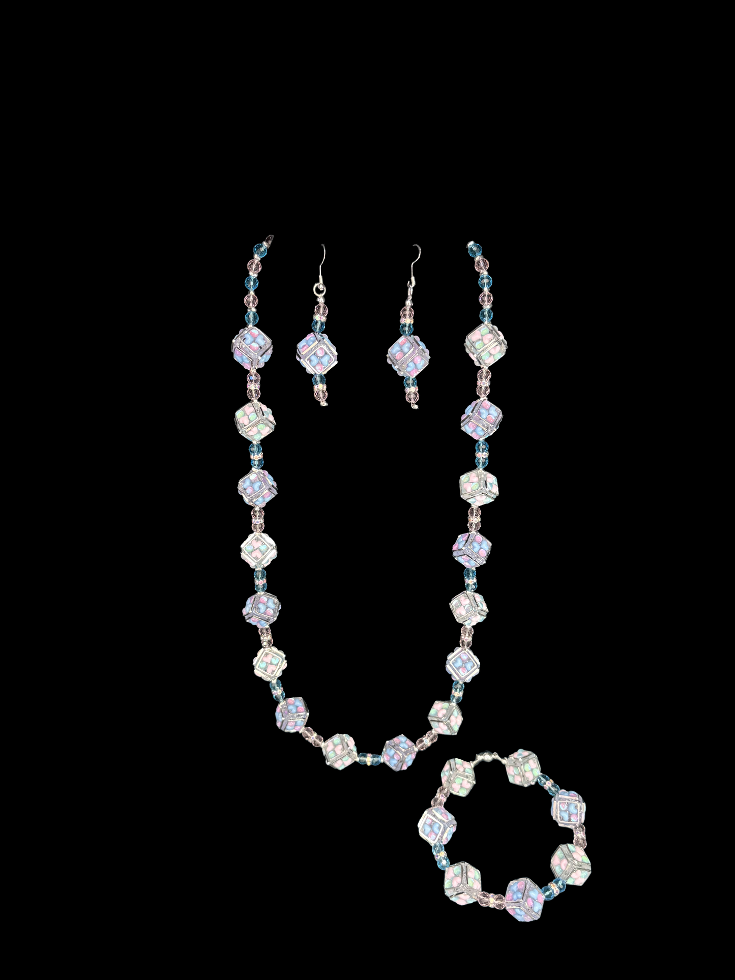 "Pastel power, crystal fire — this set doesn’t whisper, it shouts: I’m here, I’m bold, and I own the room. 💥